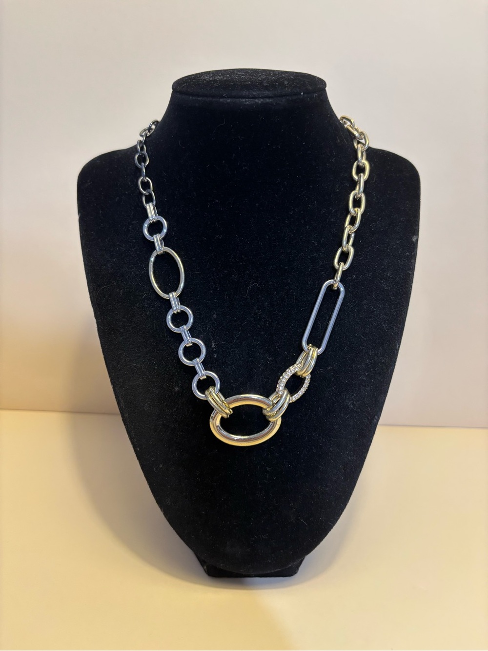 RJ Graziano Mixed Metal Multi Link Necklace 18”+2.5”